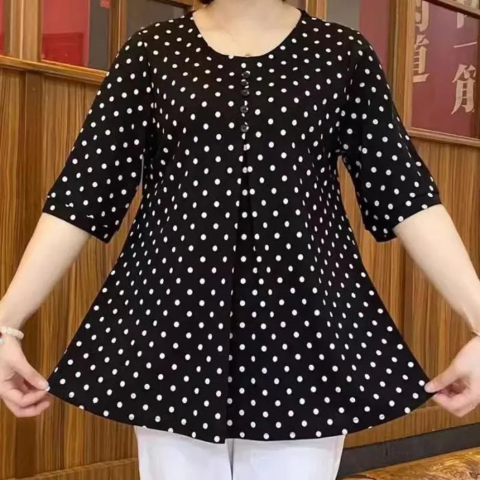 Pola Print Shirt | Elegant Polyester Design - Hartwella