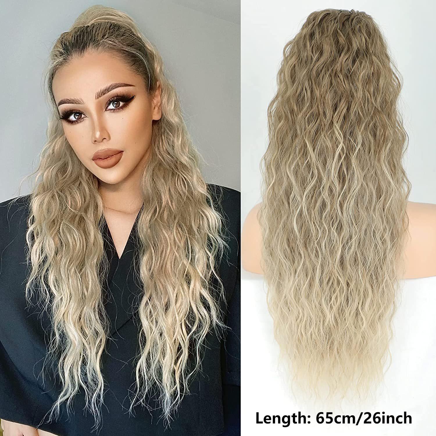 Ponytail Bliss Hair Extensions | Clip - On, 26 Inches Synthetic Fiber - Hartwella