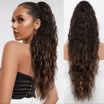 Ponytail Bliss Hair Extensions | Clip - On, 26 Inches Synthetic Fiber - Hartwella