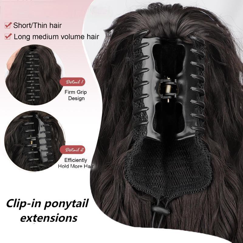 Ponytail Bliss Hair Extensions | Clip - On, 26 Inches Synthetic Fiber - Hartwella