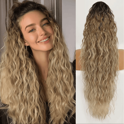 Ponytail Bliss Hair Extensions | Clip - On, 26 Inches Synthetic Fiber - Hartwella