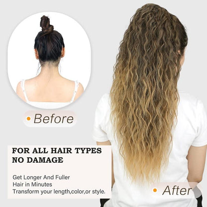 Ponytail Bliss Hair Extensions | Clip - On, 26 Inches Synthetic Fiber - Hartwella