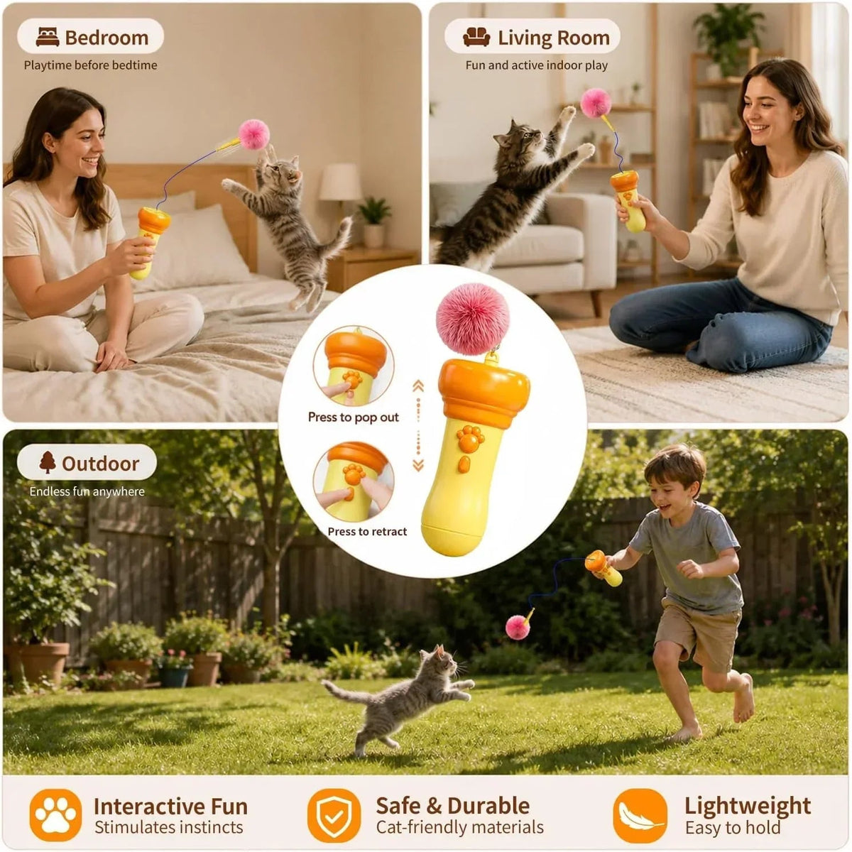 Pouncy™ Cat Pom-Pom Ball Launcher - Hartwella