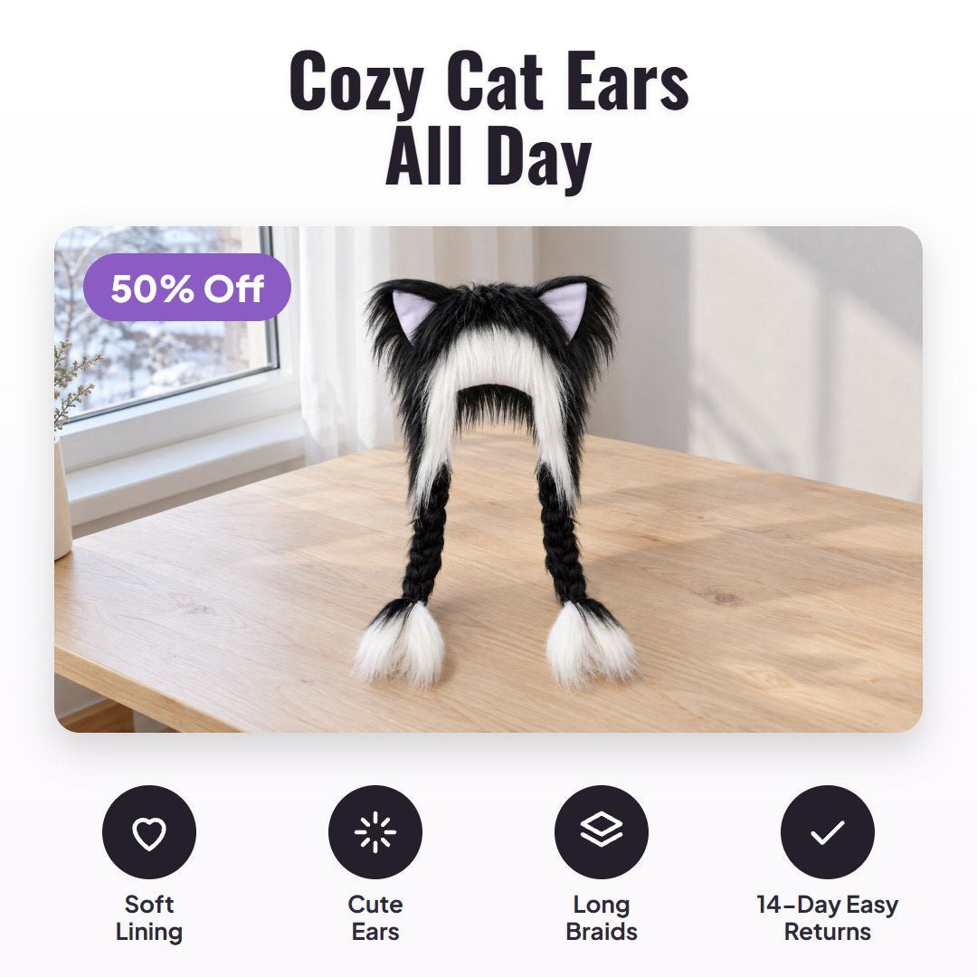 Puffly™ Fluffy Cat Ear Hat - Hartwella