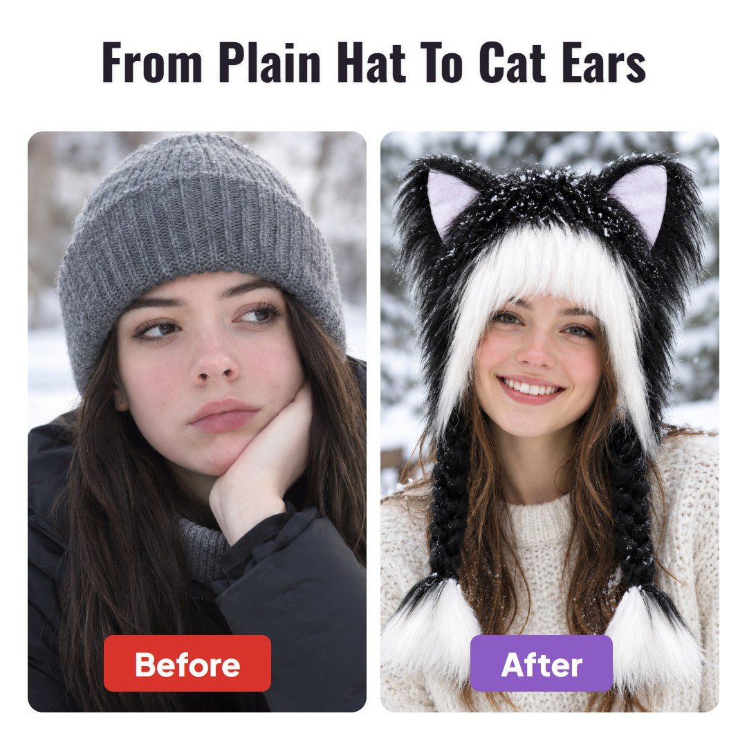 Puffly™ Fluffy Cat Ear Hat - Hartwella