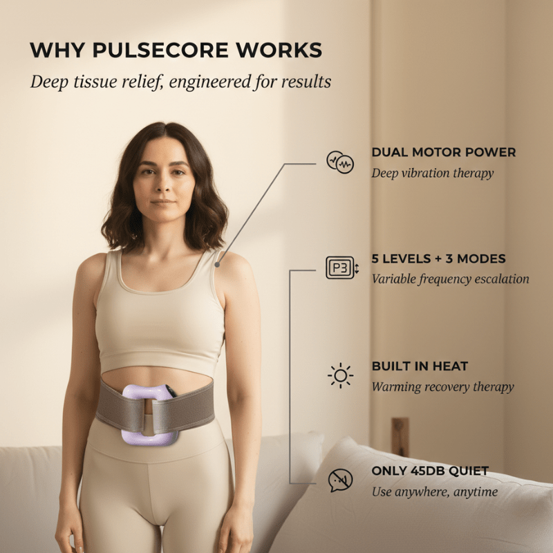 Pulsar Massage Device | 3 - in - 1 Vibration & Heat Therapy - Hartwella