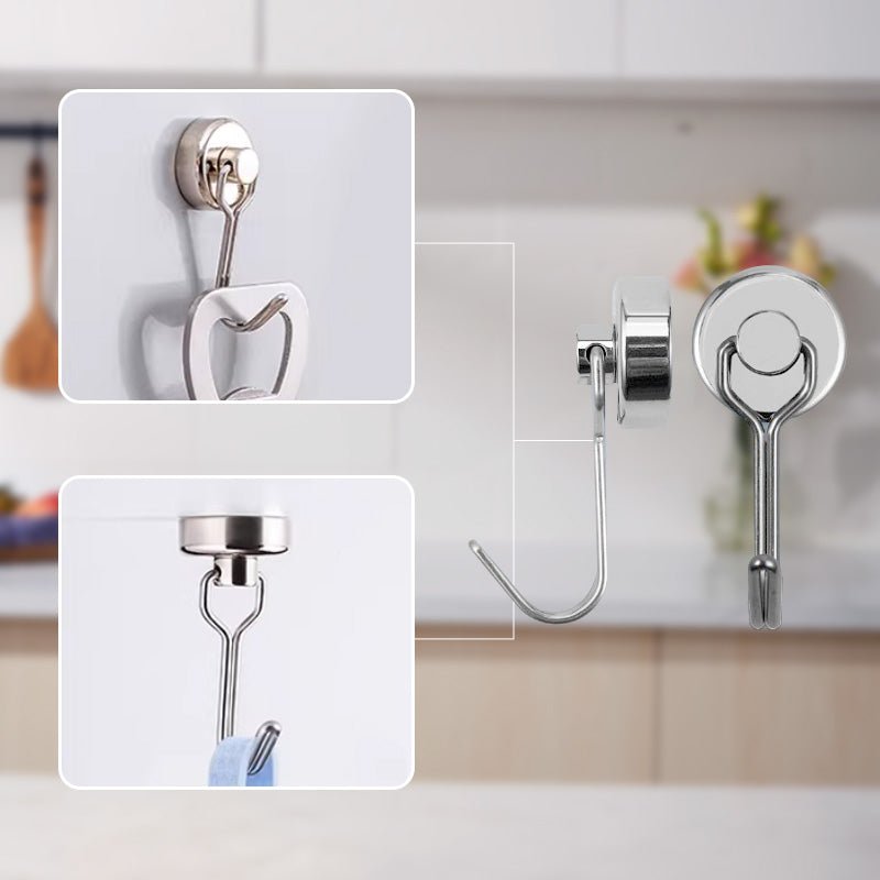 Pura Magnetic Hooks | Heavy - Duty, 360° Rotatable - Hartwella