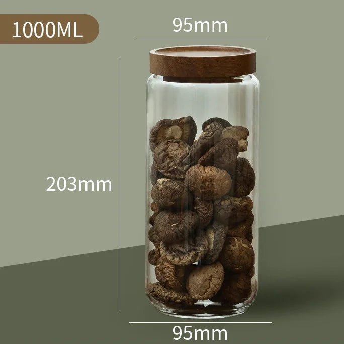 Pura Seal Canister | Airtight Glass with Wooden Lid - Hartwella