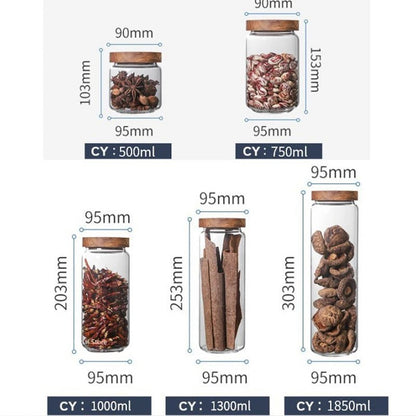 Pura Seal Canister | Airtight Glass with Wooden Lid - Hartwella