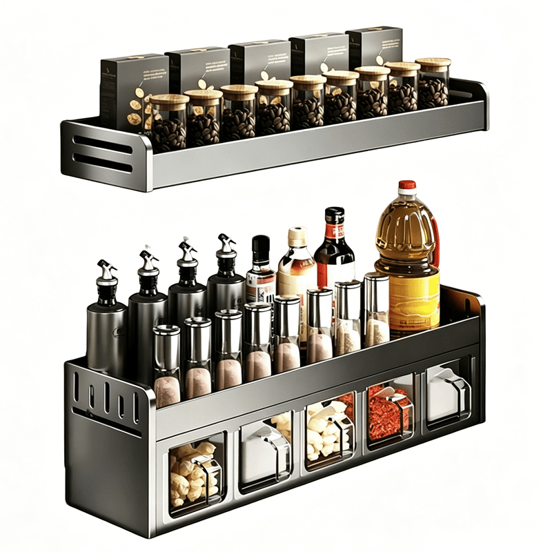 Pura Spice Rack | Wall-Mounted, No-Drill Organizer - Hartwella