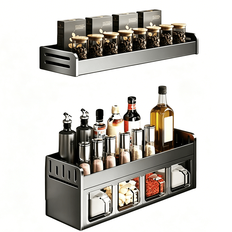 Pura Spice Rack | Wall-Mounted, No-Drill Organizer - Hartwella