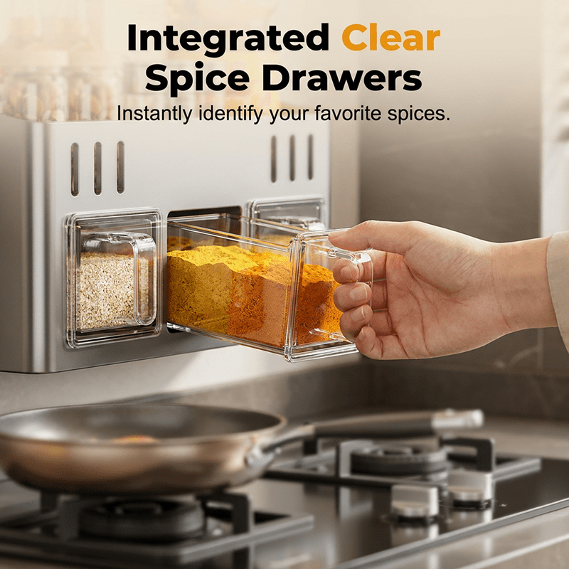 Pura Spice Rack | Wall-Mounted, No-Drill Organizer - Hartwella