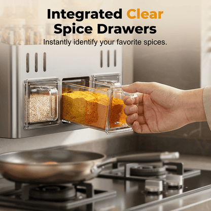 Pura Spice Rack | Wall-Mounted, No-Drill Organizer - Hartwella