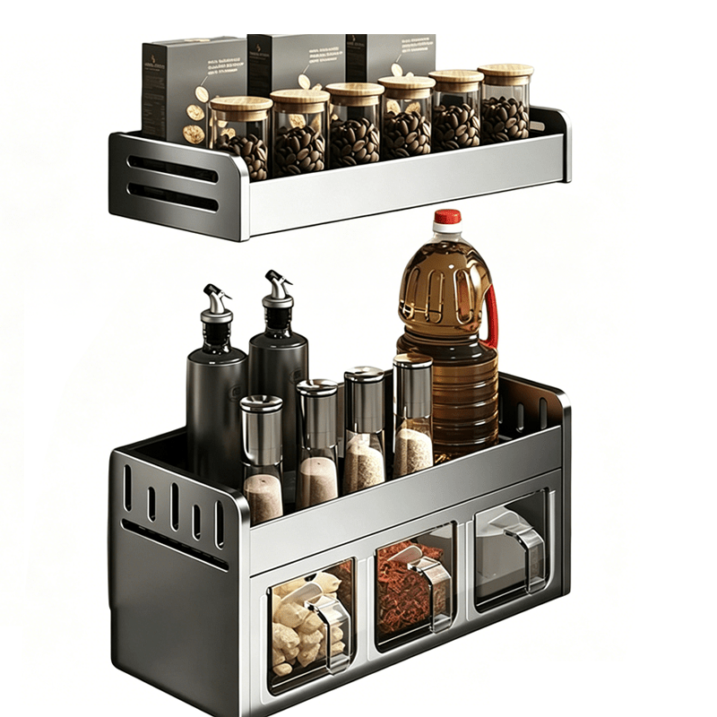 Pura Spice Rack | Wall-Mounted, No-Drill Organizer - Hartwella