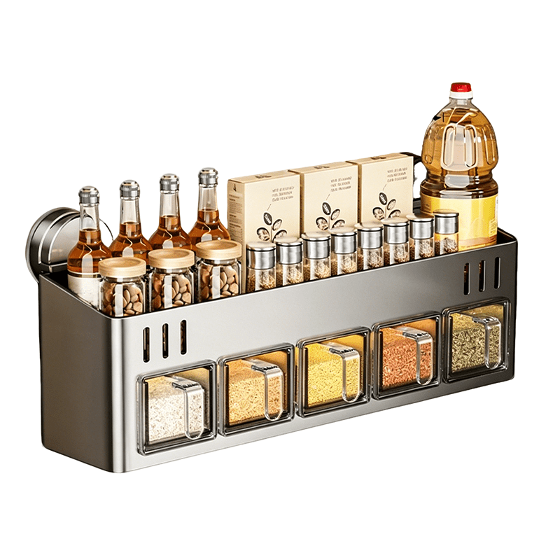 Pura Spice Rack | Wall-Mounted, No-Drill Organizer - Hartwella