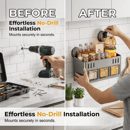 Pura Spice Rack | Wall-Mounted, No-Drill Organizer - Hartwella