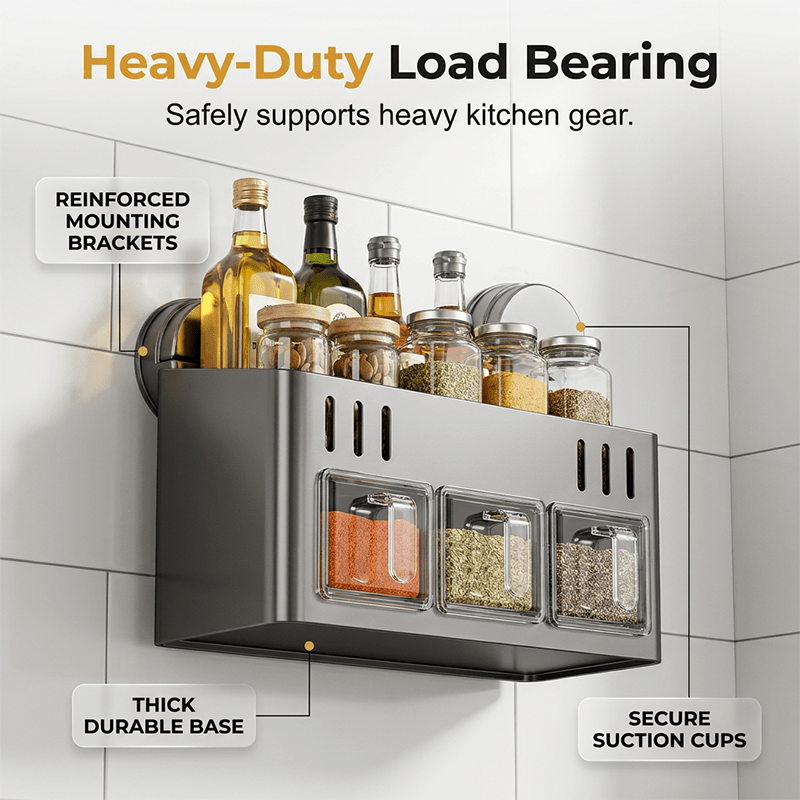 Pura Spice Rack | Wall-Mounted, No-Drill Organizer - Hartwella