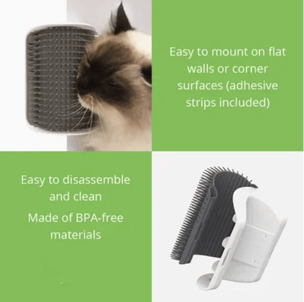 PurGroom Cat Brush | Self - Grooming, Stress Relief for Shedding - Hartwella