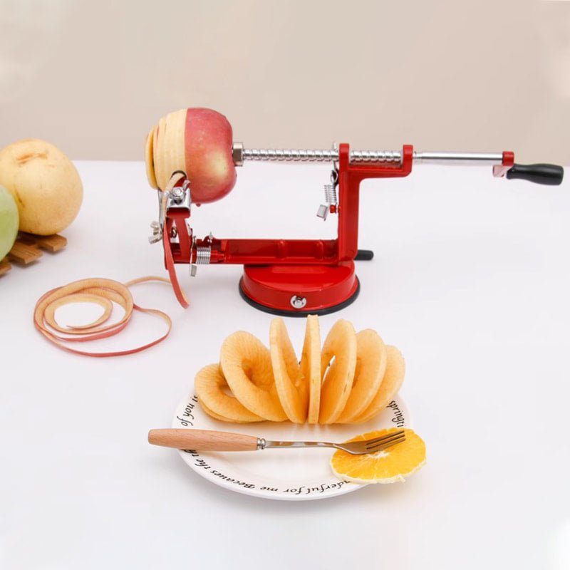 Ravi Hand Crank Peeler | 3 - in - 1 Peeling, Coring, Slicing Tool - Hartwella