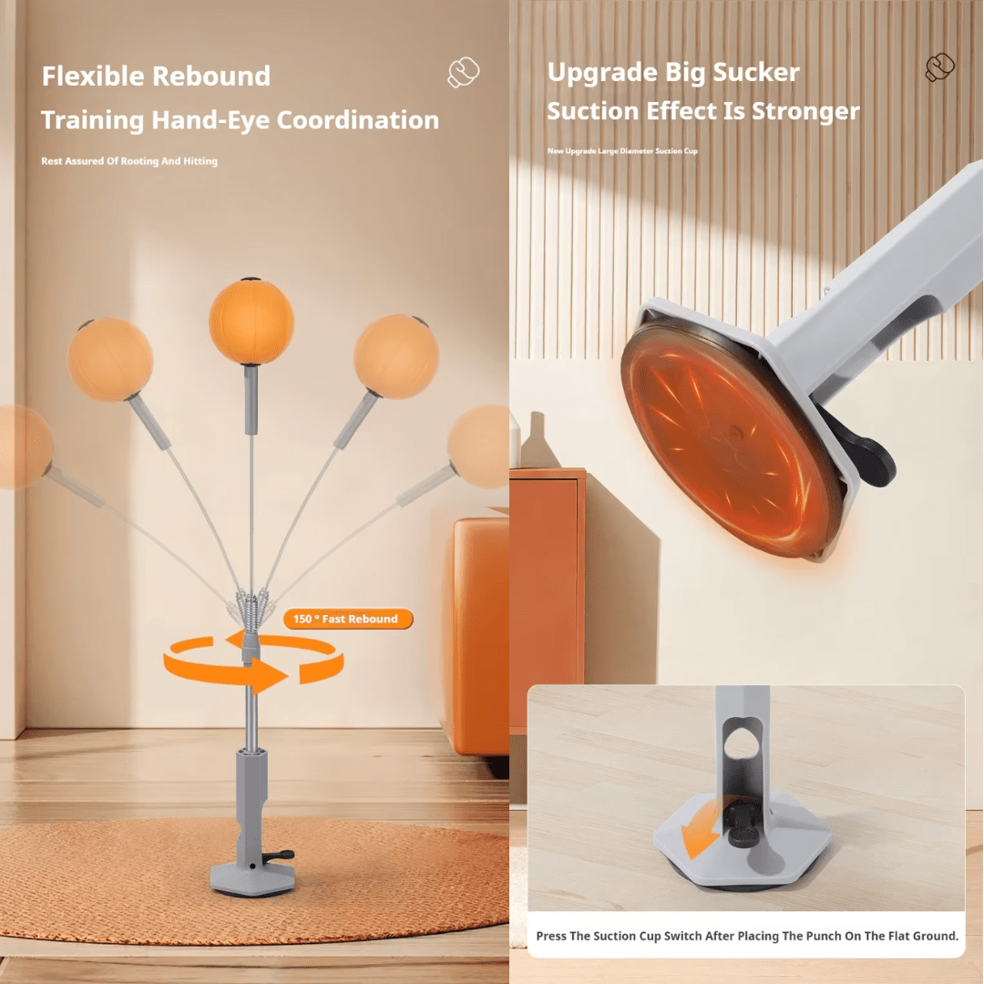 ReflexPro Punching Bag | Adjustable Height, Portable Design - Hartwella