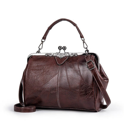 Retro Chic Clip Bag | Elegant PU Leather - Hartwella