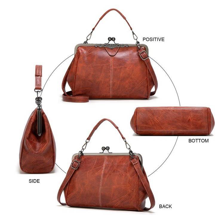 Retro Chic Clip Bag | Elegant PU Leather - Hartwella