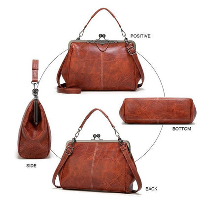 Retro Chic Clip Bag | Elegant PU Leather - Hartwella