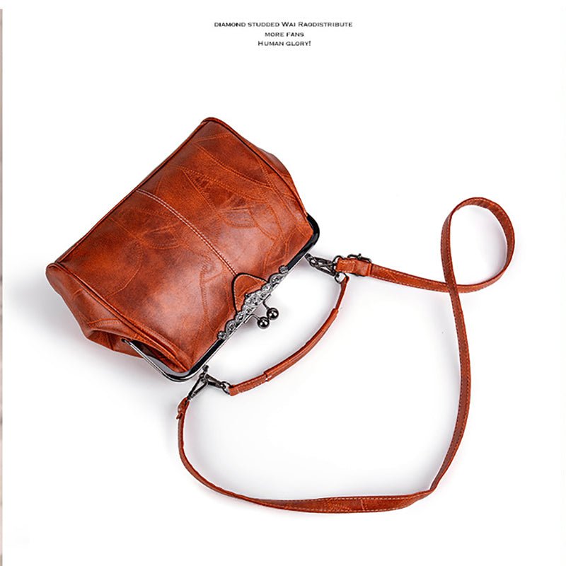 Retro Chic Clip Bag | Elegant PU Leather - Hartwella