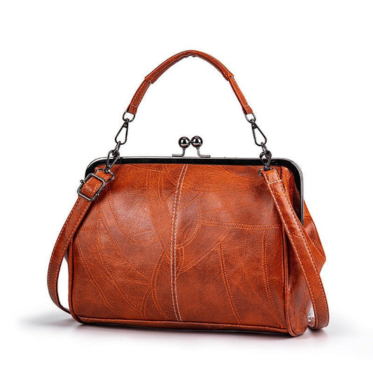 Retro Chic Clip Bag | Elegant PU Leather - Hartwella