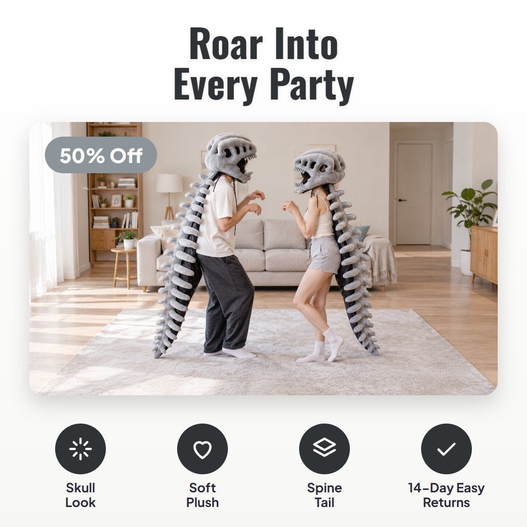 Rexolo™ Plush Dinosaur Skull Mask