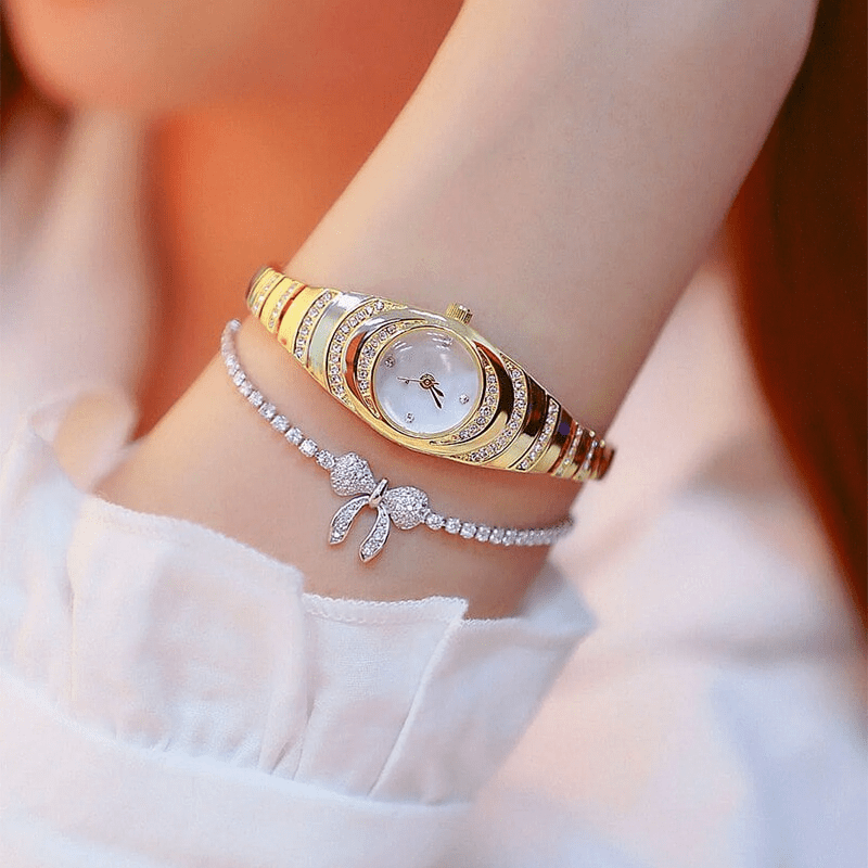 Rina Bracelet Watch for Women | Elegant Rhinestone Design, Durable Fit - Hartwella