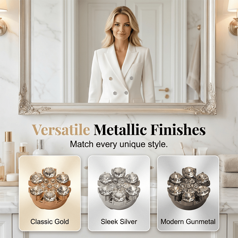 Rina Button Covers | Rhinestone Decorative Accessories for Shirts - Hartwella