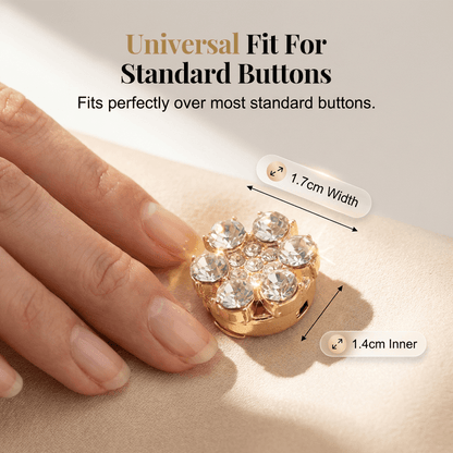 Rina Button Covers | Rhinestone Decorative Accessories for Shirts - Hartwella