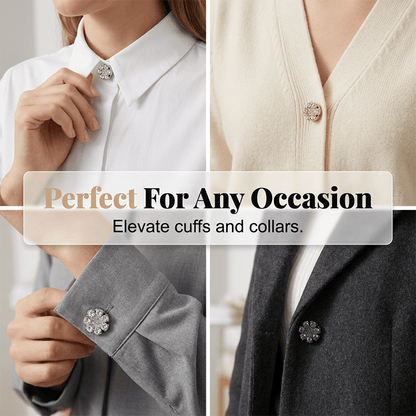 Rina Button Covers | Rhinestone Decorative Accessories for Shirts - Hartwella