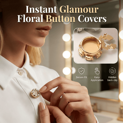 Rina Button Covers | Rhinestone Decorative Accessories for Shirts - Hartwella