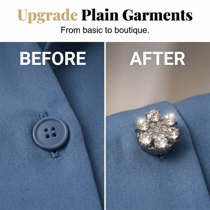 Rina Button Covers | Rhinestone Decorative Accessories for Shirts - Hartwella