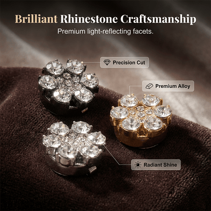 Rina Button Covers | Rhinestone Decorative Accessories for Shirts - Hartwella