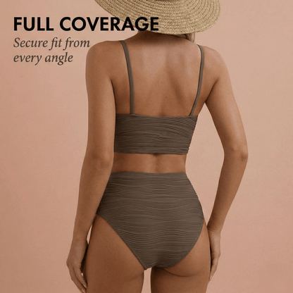 Rivage U - Wire Bikini Set | Textured High - Waist Design - Hartwella