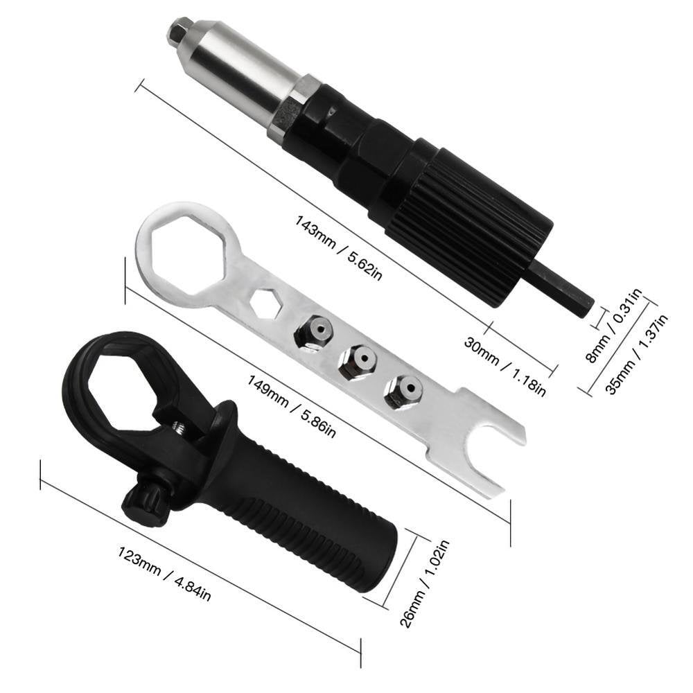 Rivet Pro Adapter Kit | Durable Alloy Steel, 120 Blind Rivets, Compatible with Electric Drills - Hartwella