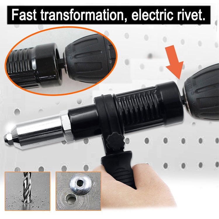 Rivet Pro Adapter Kit | Durable Alloy Steel, 120 Blind Rivets, Compatible with Electric Drills - Hartwella