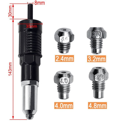 Rivet Pro Adapter Kit | Durable Alloy Steel, 120 Blind Rivets, Compatible with Electric Drills - Hartwella