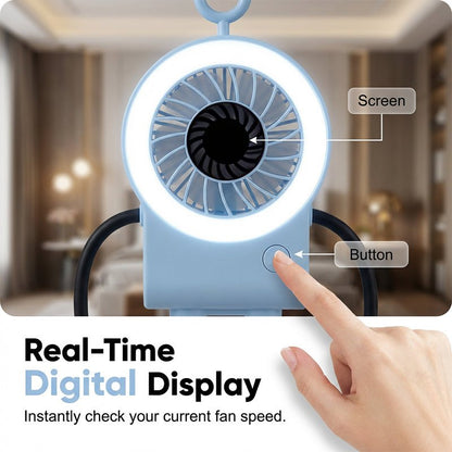 Robo Mini Desk Fan | Bendable, USB Rechargeable with LED Light - Hartwella
