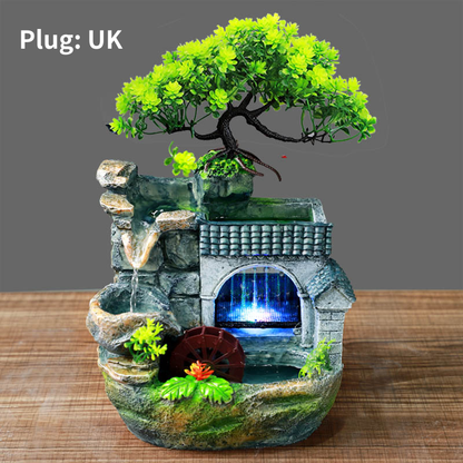 Rocca Tabletop Fountain | Indoor Water Feature with LED Lighting - Hartwella