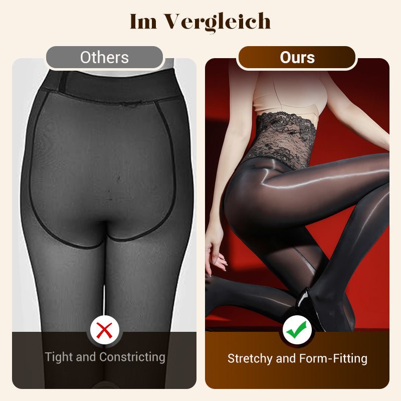 Rosa Lace Stockings Set | 8D Oil-Sheen Fabric, High-Waist Design - Hartwella