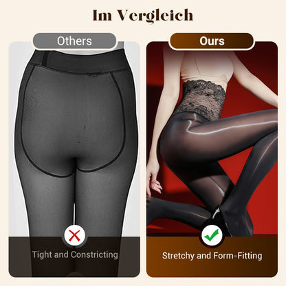 Rosa Lace Stockings Set | 8D Oil-Sheen Fabric, High-Waist Design - Hartwella