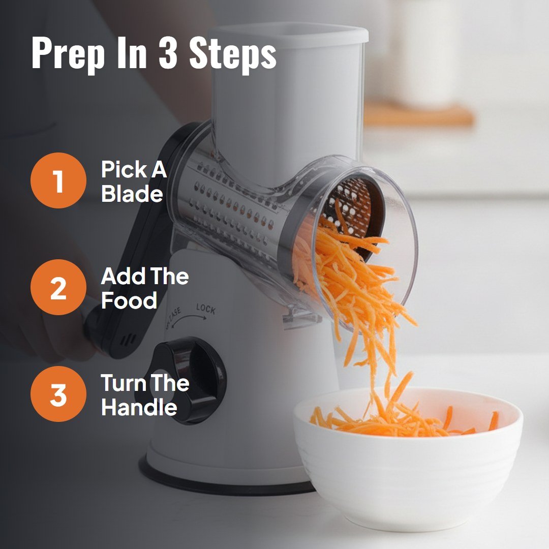 Rotara™ 3-in-1 Rotary Grater & Slicer - Hartwella