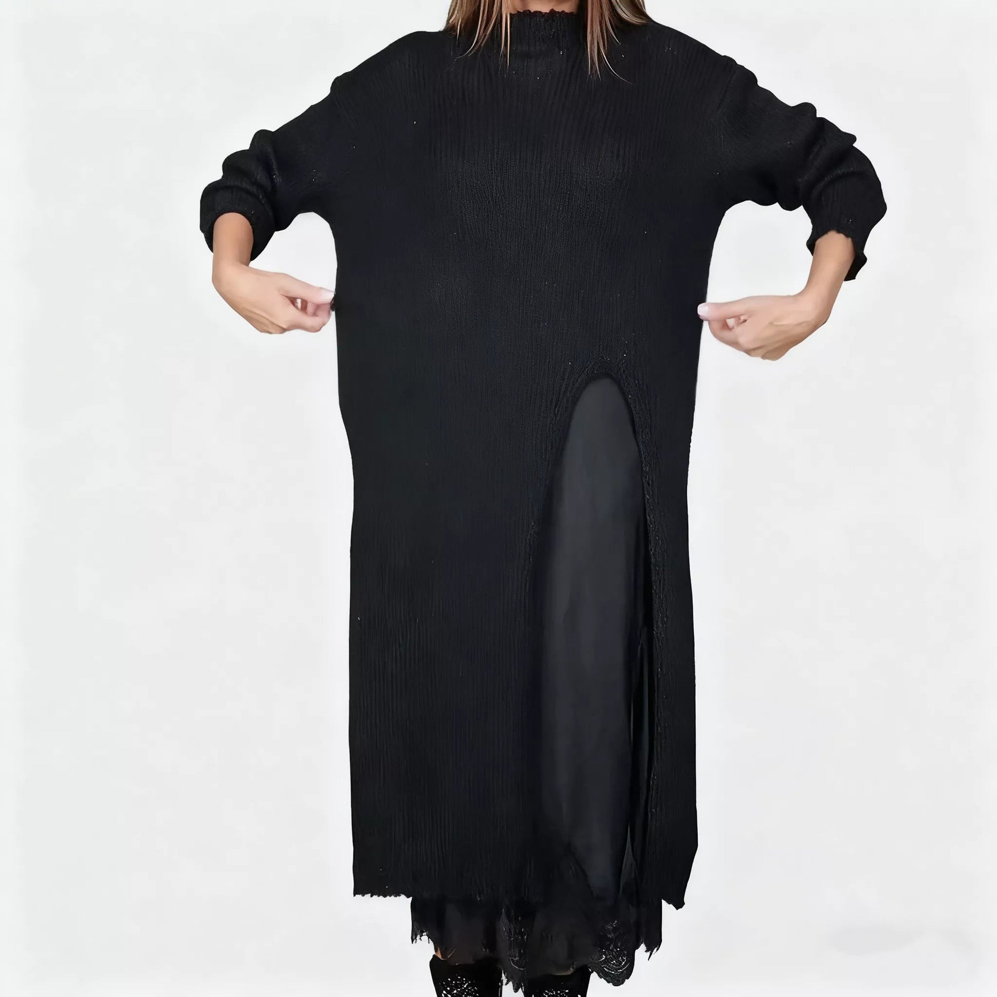 Sable Women's Outfit | Plus Size 2-Piece Set with Lace Accents, Soft Fabric - Hartwella