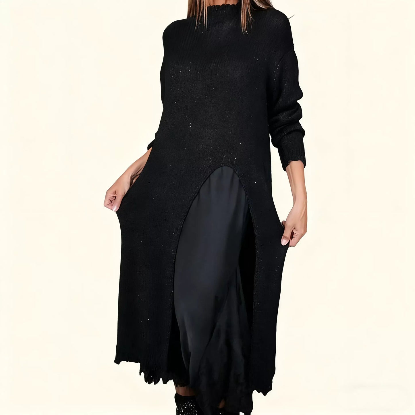 Sable Women's Outfit | Plus Size 2-Piece Set with Lace Accents, Soft Fabric - Hartwella