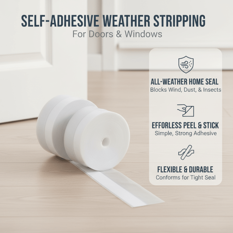 SealPro Weather Stripping | Self - Adhesive Door and Window Seal Strip - Hartwella