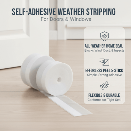 SealPro Weather Stripping | Self - Adhesive Door and Window Seal Strip - Hartwella
